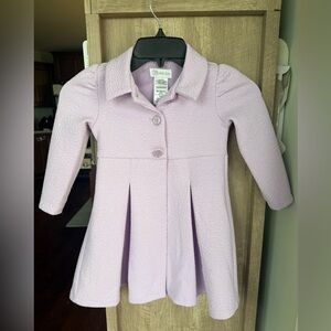 Bonnie Jean Girls' Light Lavender Pleated Pea Coat